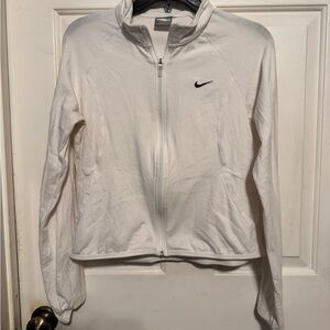 Nike Women's White Jacket thin form fitting size medium 3/26/5